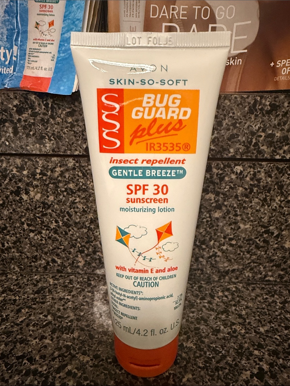 Avon Skin-So-Soft Bug Guard Plus SPF 30 Gentle Breeze - White with Orange Cap